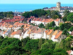 Boulogne vue generale phare beffroi mer